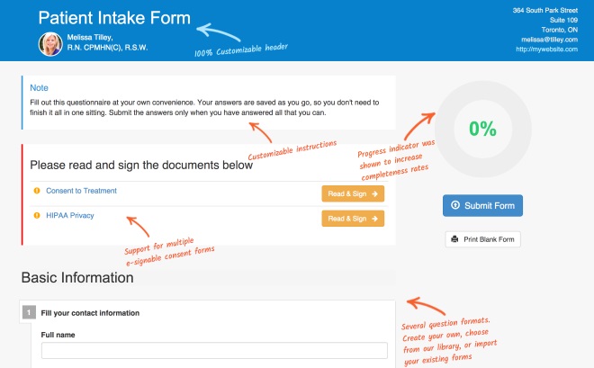 Client Intake Form Template from intakeq.com